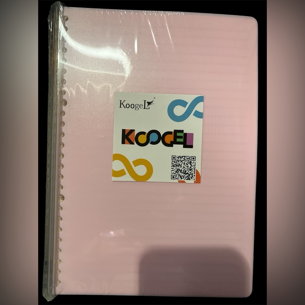 NWT Koogel notebook, hard plastic covers, college rule, easy rip binder book